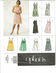 2424 EZ VOGUE EMPIRE SLIP BABYDOLL DRESS LENGTHS PATTERN 8-12